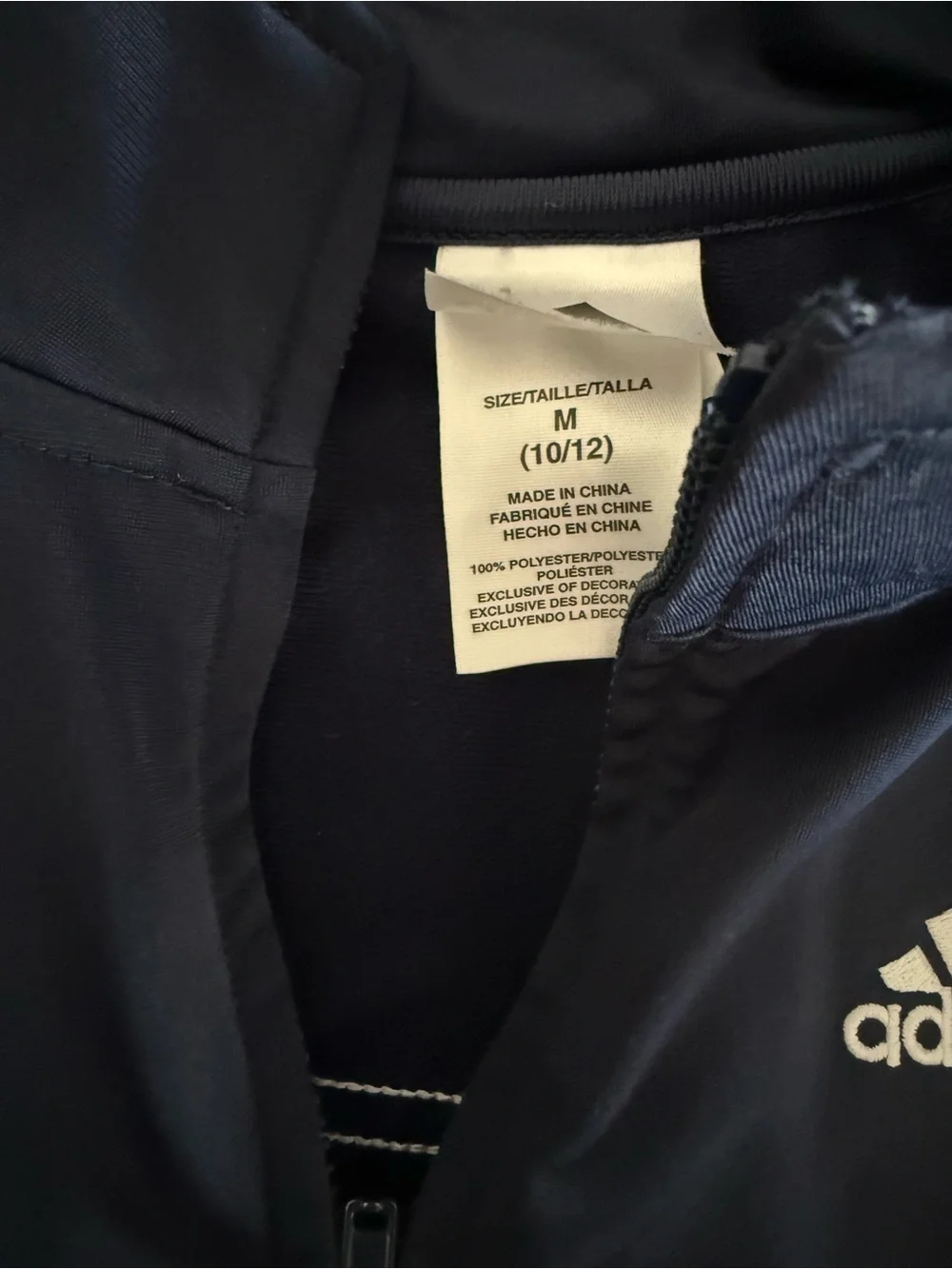 adidas Kids Navy and White Performance Track Jacket